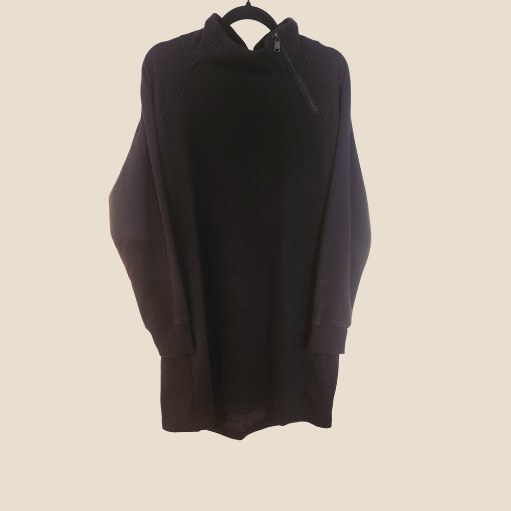 Athleta Cozy Karma Asymmetric Zip Sweatshirt Dress XL Athleisure Gorpcore
